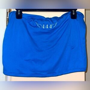 Royal Blue Crop Top with Embroidered “444” Detail